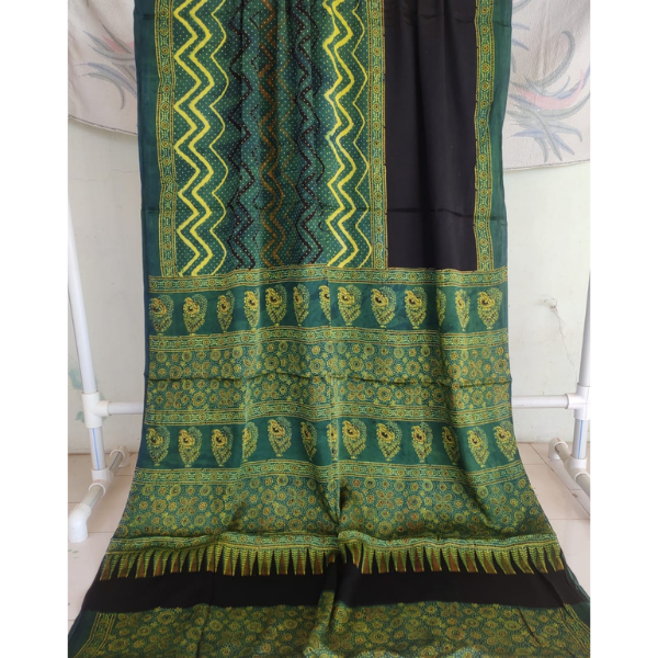 Ajrakh Block print Saree 